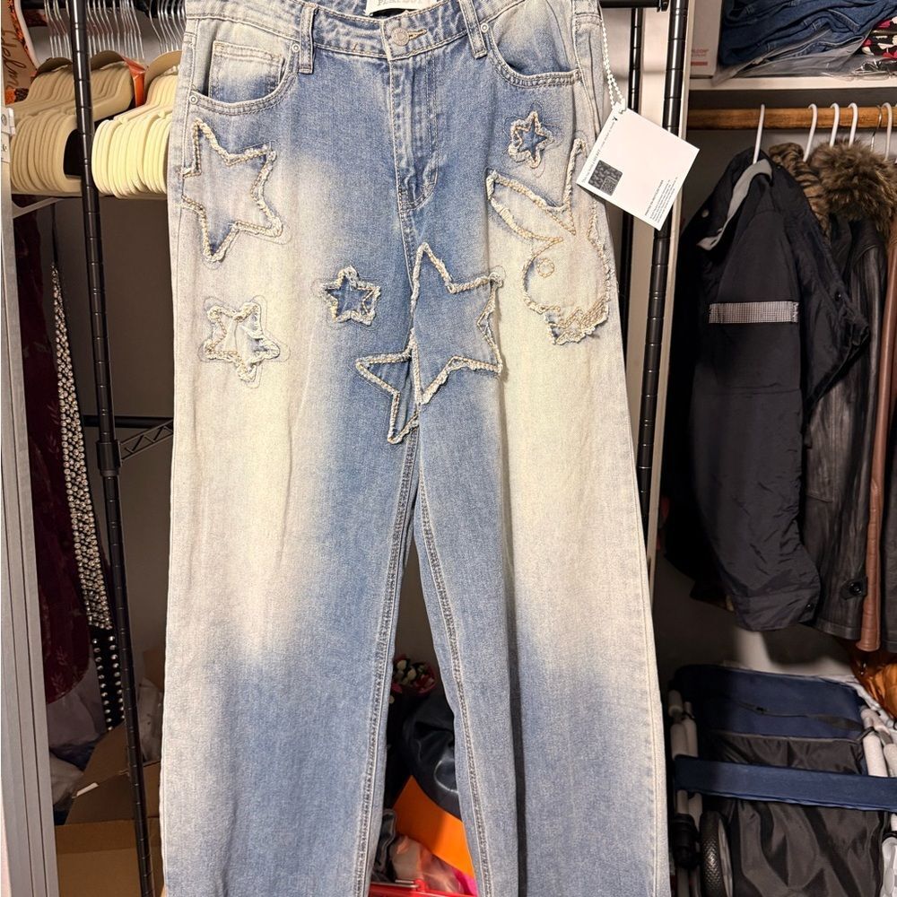 Playboy Star Embellished Blue Jeans